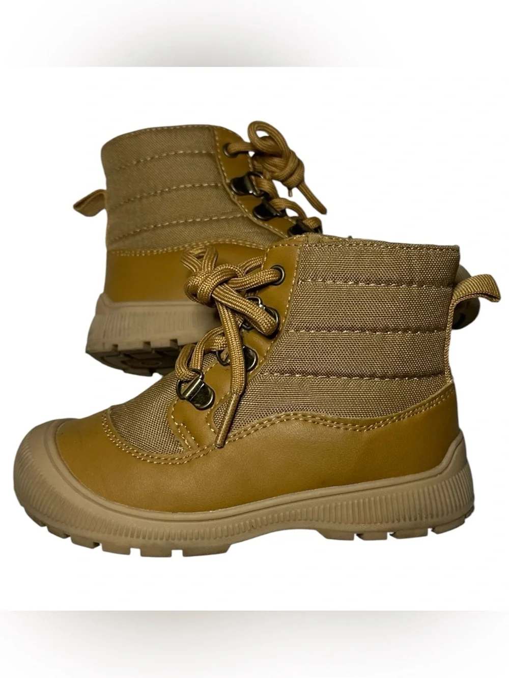 Cat&Jack Kids Tan Lace-Up Side-Zip fox Boots size 8.